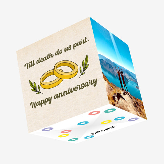 Till Death Do Us Part Happy Anniversary Confetti-exploding Greetings Card