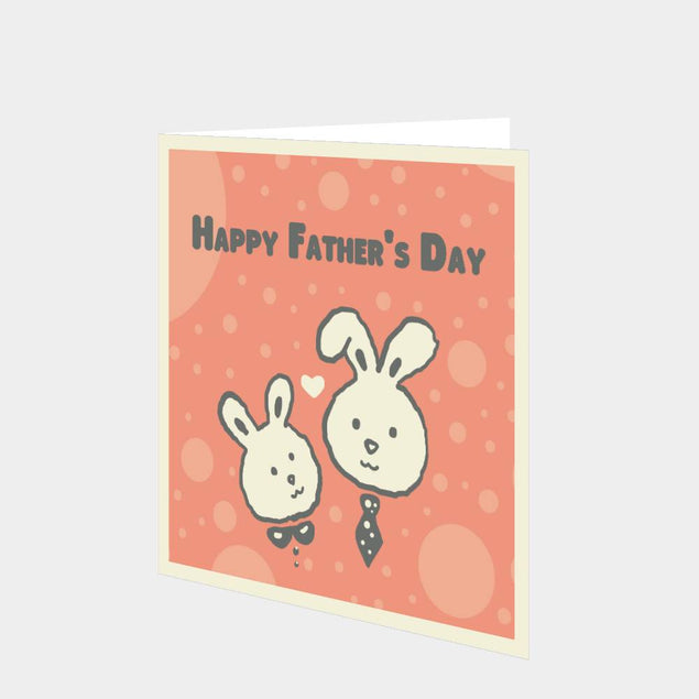 Happy Father's Day Cute Rabbits Card