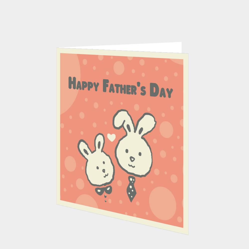 Happy Father's Day Cute Rabbits Card – Boomf