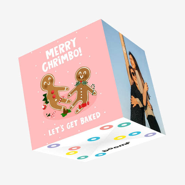 Let's Get Baked Gingerbread Christmas Confetti-exploding Greetings Card