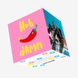 Funny Chilli Pepper Hot Damn Confetti-exploding Greetings Card