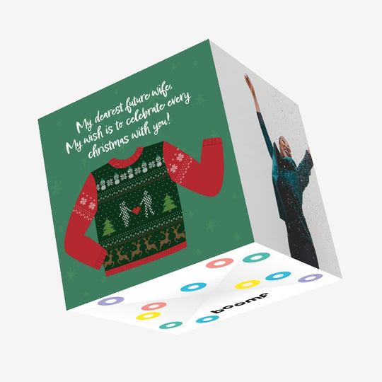 Merry Christmas My Dearest Future Wife Lovely Sweater Confetti-exploding Greetings Card
