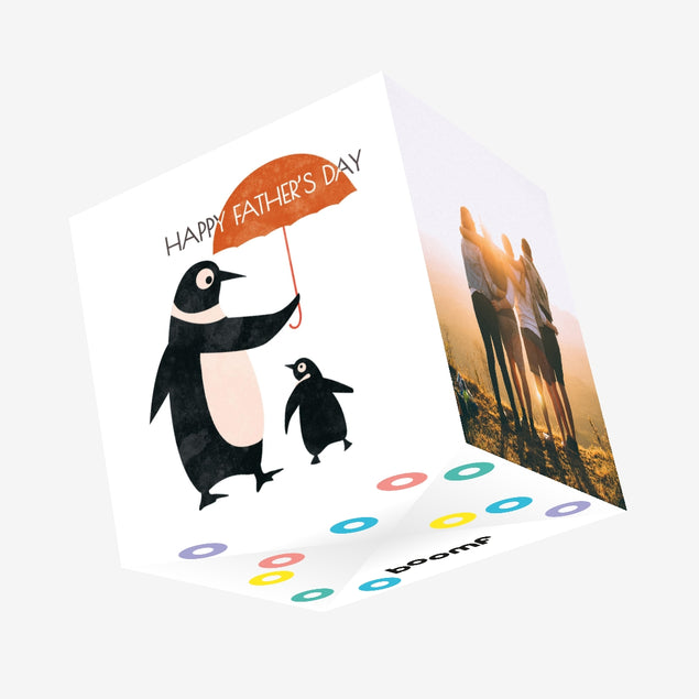Father's Day Penguin Confetti-exploding Greetings Card