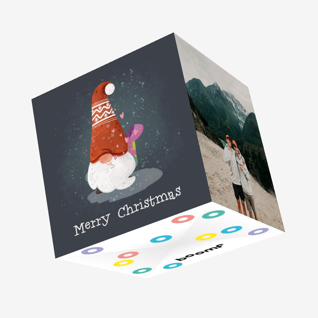 Merry Christmas Cute Gonk Confetti-exploding Greetings Card