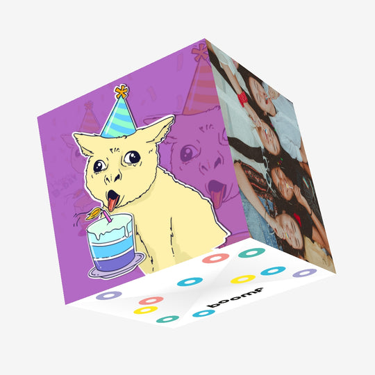 Funny Cat Birthday Cake Confetti-exploding Greetings Card