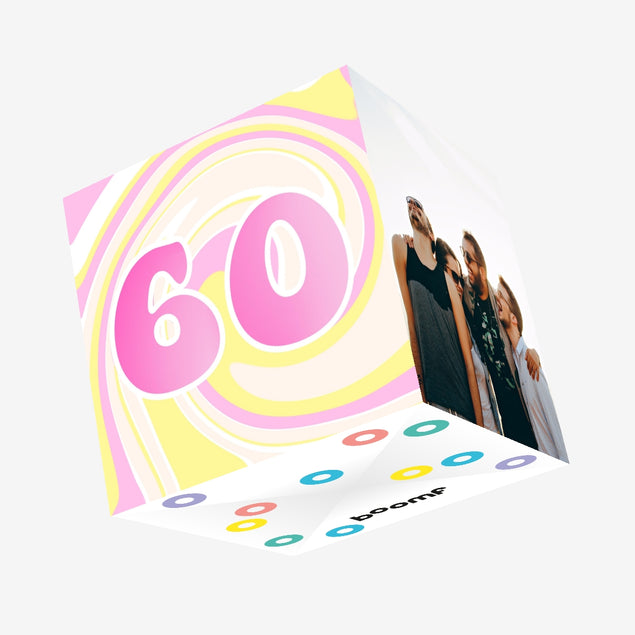 Swirly Sixties Birthday Confetti-exploding Greetings Card