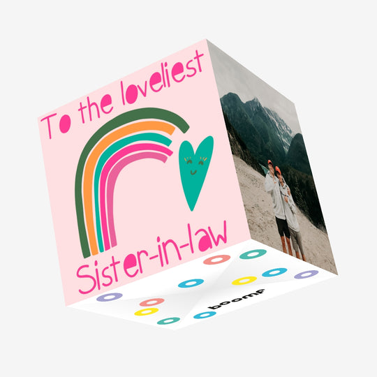 Loveliest Sister-In-Law Rainbow Heart Confetti-exploding Greetings Card