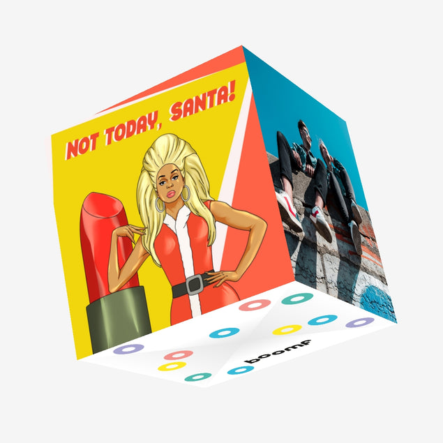 Merry Christmas Not Today Santa Confetti-exploding Greetings Card