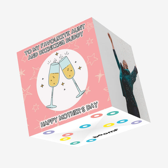 Happy Mother's Day Favourite Aunt And Drinking Buddy Confetti-exploding Greetings Card