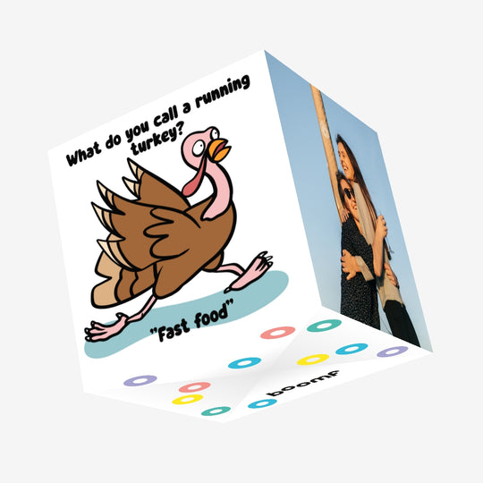 Funny Happy Thanksgiving Turkey Joke Confetti-exploding Greetings Card