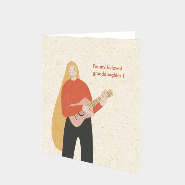 Beloved Granddaughter Guitar Card