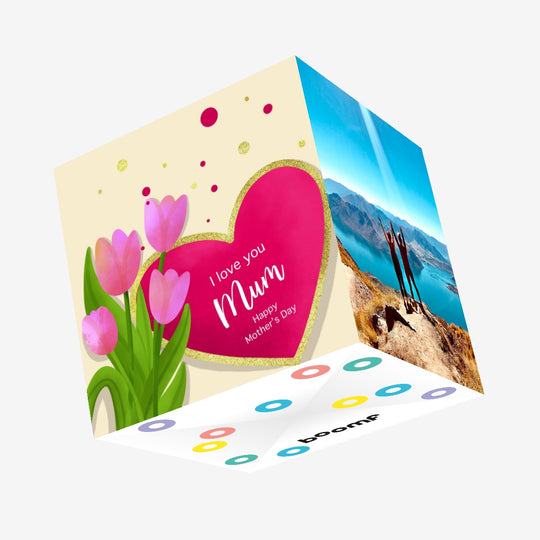 Cute Tulips I Love You Mum Happy Mother's Day Confetti-exploding Greetings Card