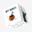 Evil Pumpkin Happy Halloween Confetti-exploding Greetings Card