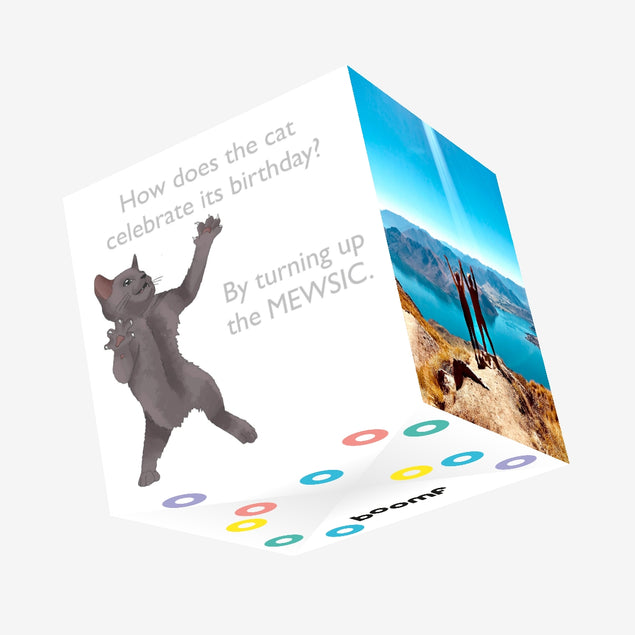 Turning Up The MEWSIC Confetti-exploding Greetings Card