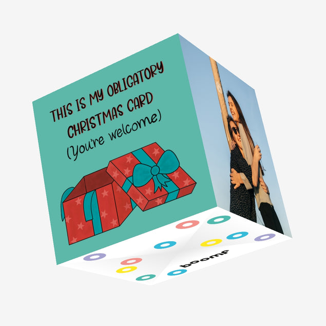 Obligatory Christmas Confetti-exploding Greetings Card