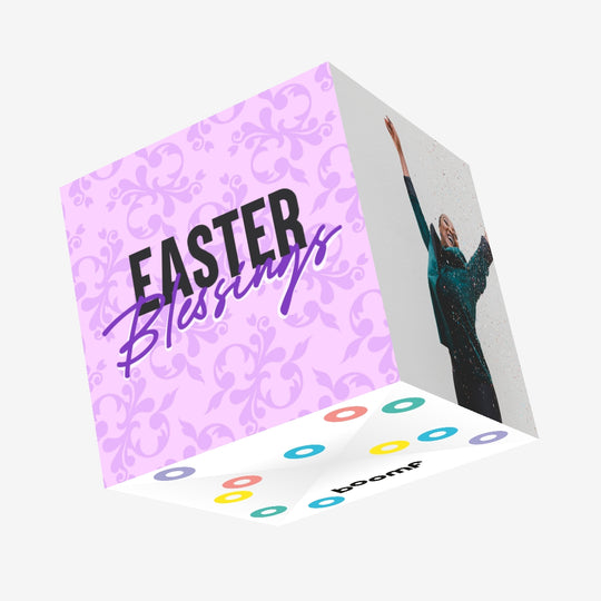 Purple Easter Blessings Confetti-exploding Greetings Card