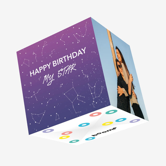 Happy Birthday Constellations Confetti-exploding Greetings Card