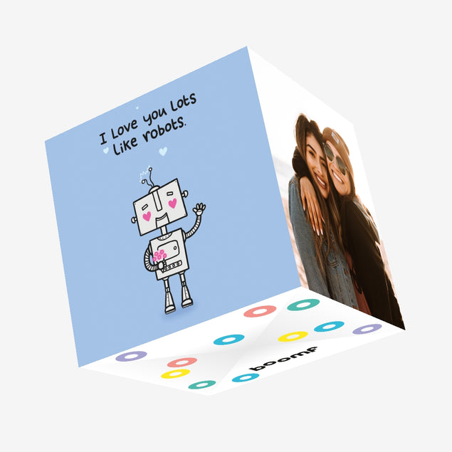 Love You Lots Like Robots Confetti-exploding Greetings Card