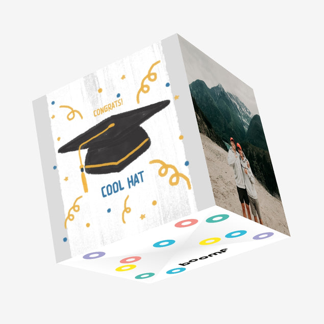 Cool Hat Graduation Confetti-exploding Greetings Card