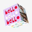 Hello Hello Hello Confetti-exploding Greetings Card