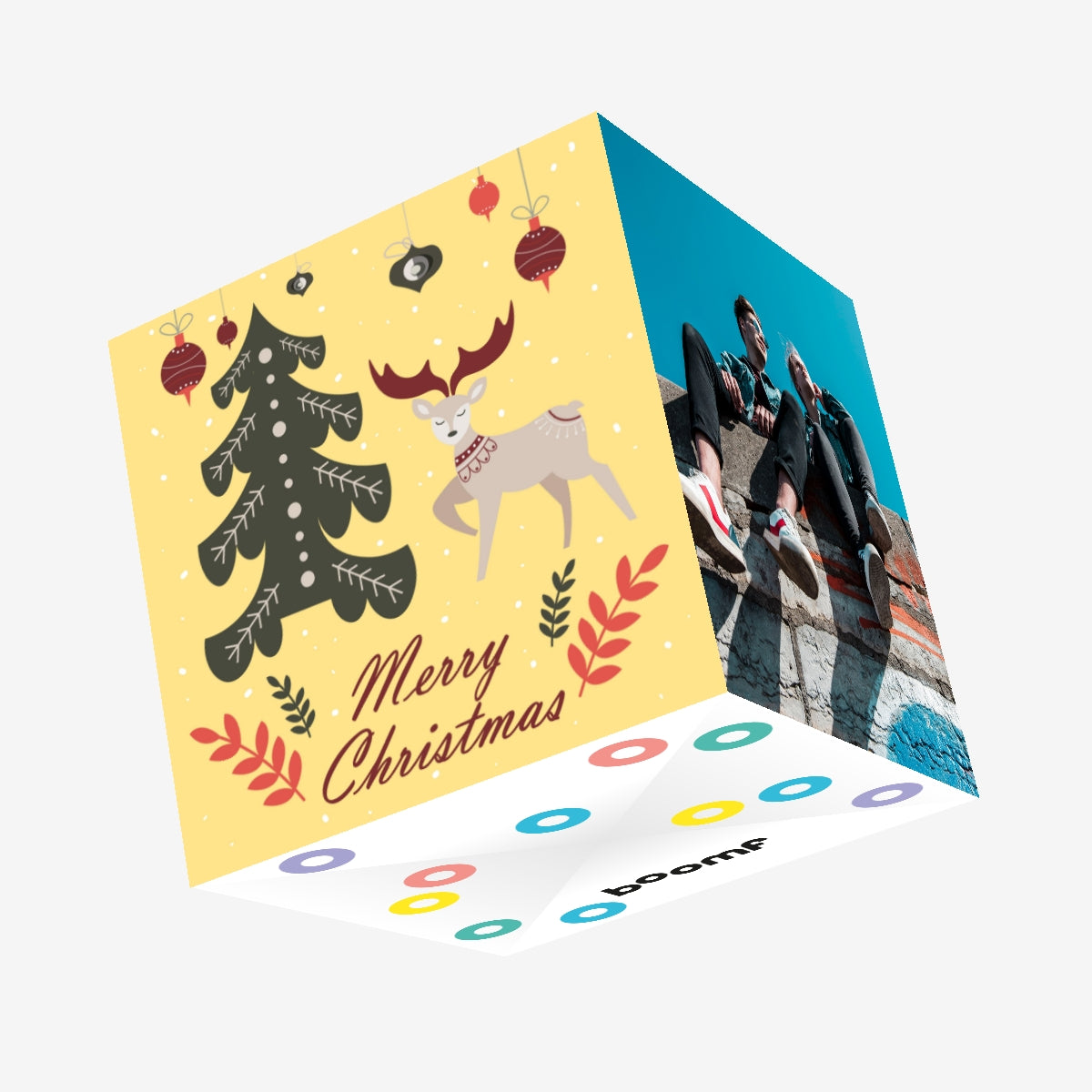 Merry Christmas Scandinavian Deer And Christmas Tree Confetti-explodin ...