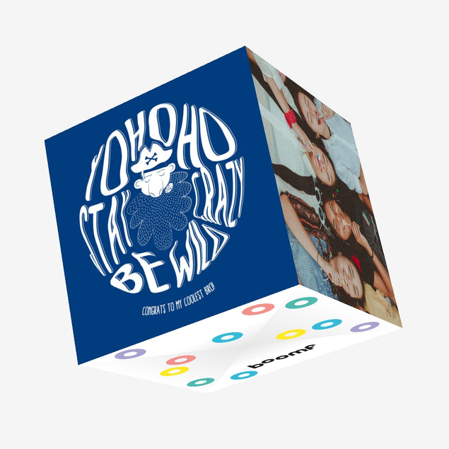 Yo Ho Ho Congrats Bro Singing Pirate Confetti-exploding Greetings Card