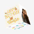 Happy Birthday Auntie Sloths Hanging On Letters Confetti-exploding Greetings Card