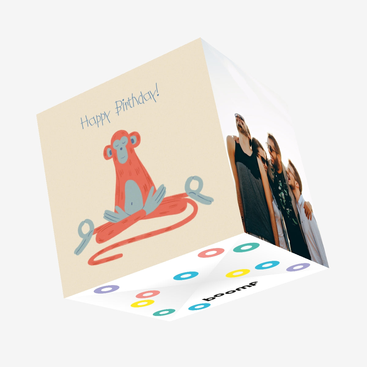 Orange Yoga Monkey Happy Birthday Confetti-exploding Greetings Card – Boomf