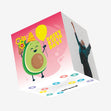 Avocado With Flowers Birthday Confetti-exploding Greetings Card