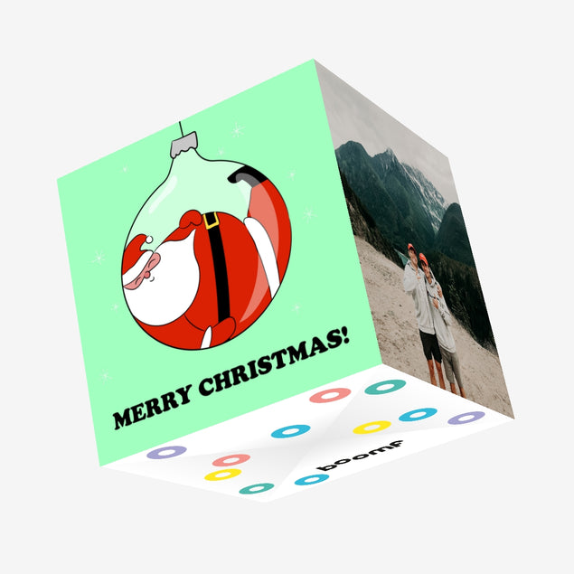 Santa In A Ball Merry Christmas Confetti-exploding Greetings Card