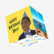 Happy Birthday Bro Obama Confetti-exploding Greetings Card