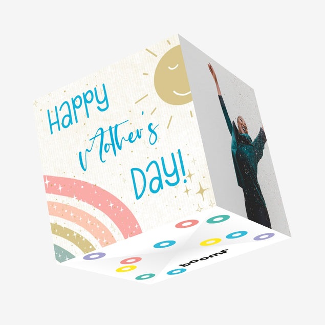 Happy Mother's Day Rainbow And Sun Confetti-exploding Greetings Card