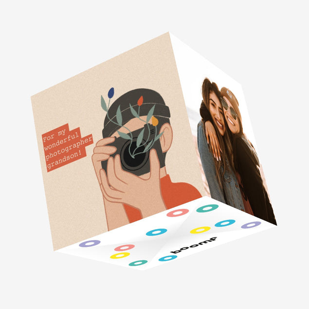 For My Wonderful Photographer Grandson Confetti-exploding Greetings Card