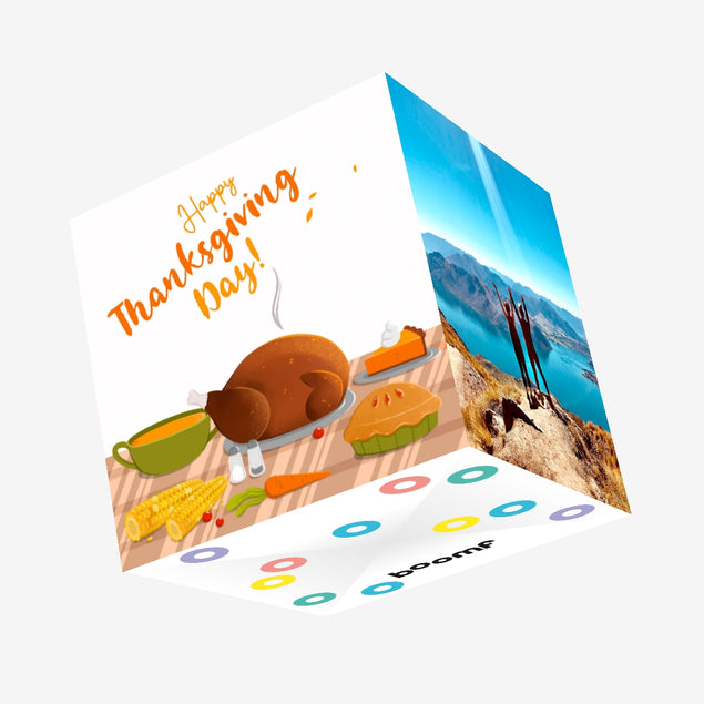 Happy Thanksgiving Feast Confetti-exploding Greetings Card