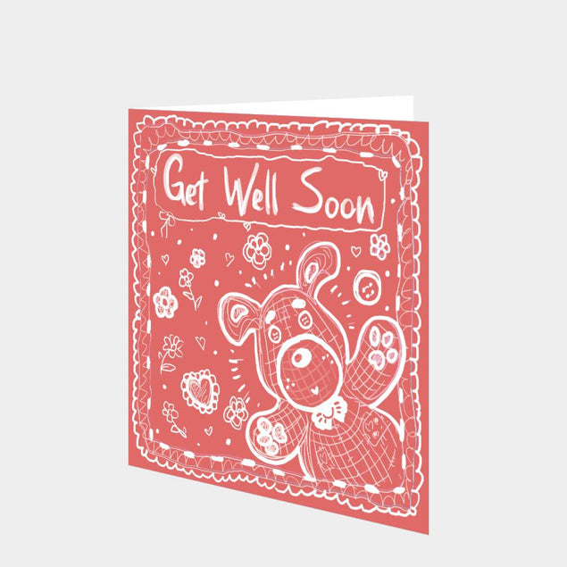 Get Well Teddy Bear Card
