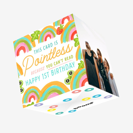 Pointless Because You Can't Read 1st Birthday Confetti-exploding Greetings Card
