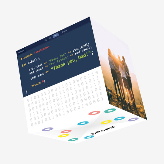 Thank You Dad Code Confetti-exploding Greetings Card