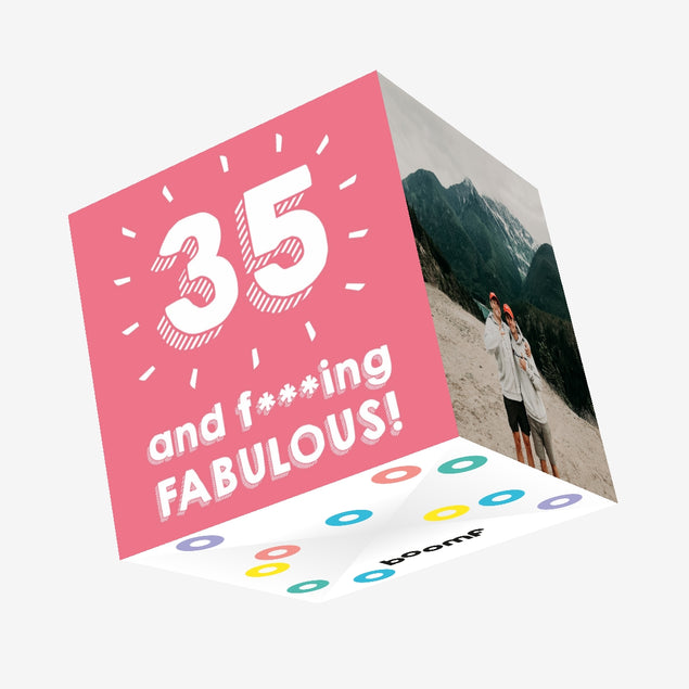35 and Fabulous Confetti-exploding Greetings Card