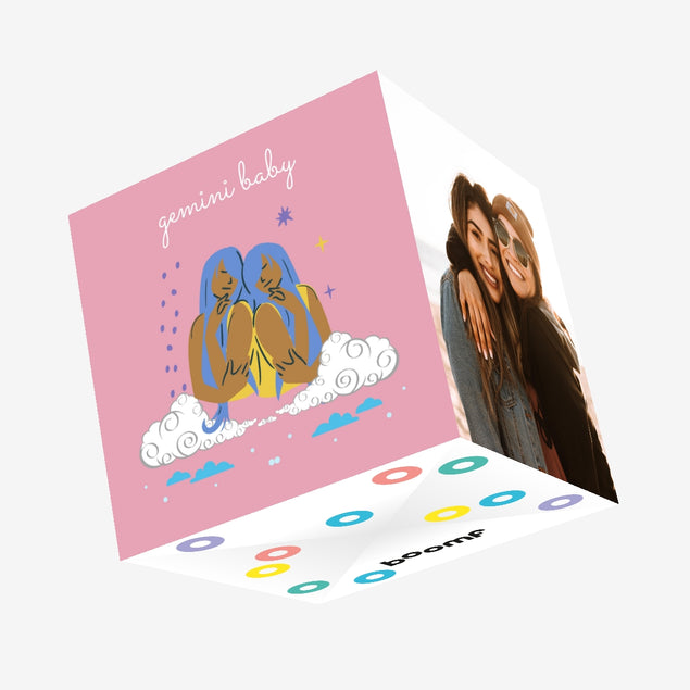 Gemini Baby Birthday Confetti-exploding Greetings Card