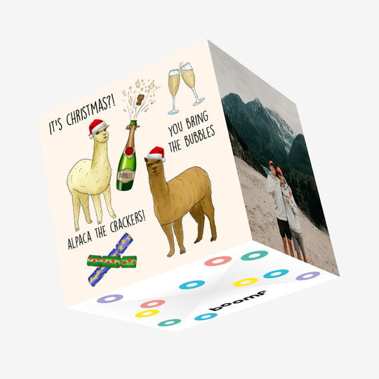 Alpaca The Crackers Christmas Confetti-exploding Greetings Card