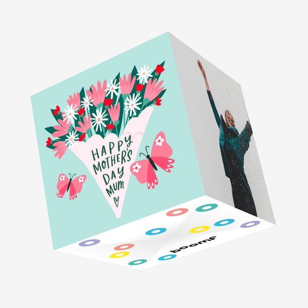 Mum Flowers And Butterflies Mother's Day Confetti-exploding Greetings Card