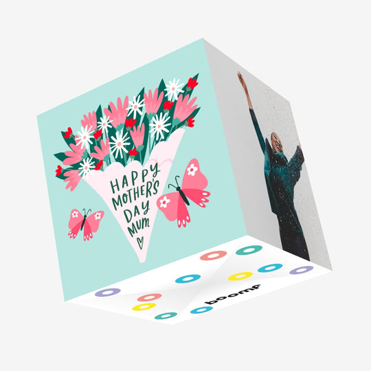 Mum Flowers And Butterflies Mother's Day Confetti-exploding Greetings Card