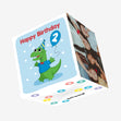 Cute Baby Dinosaur 2nd Birthday Confetti-exploding Greetings Card