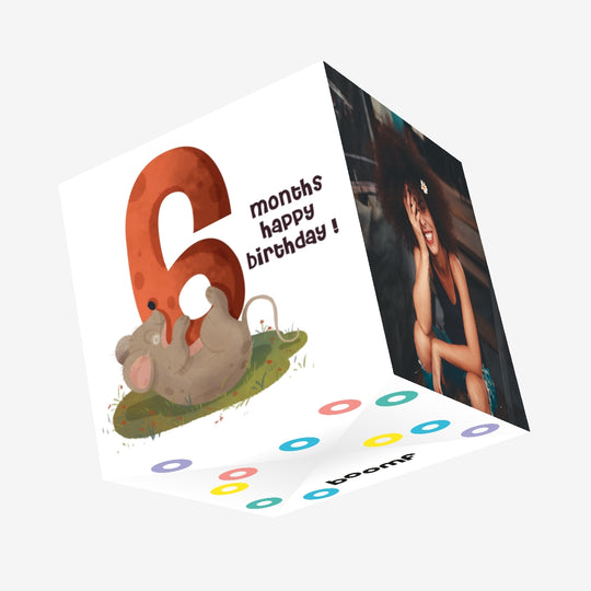 Cute Mouse Happy Birthday Confetti-exploding Greetings Card