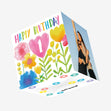 Watercolour Flowers Happy 1st Birthday Confetti-exploding Greetings Card