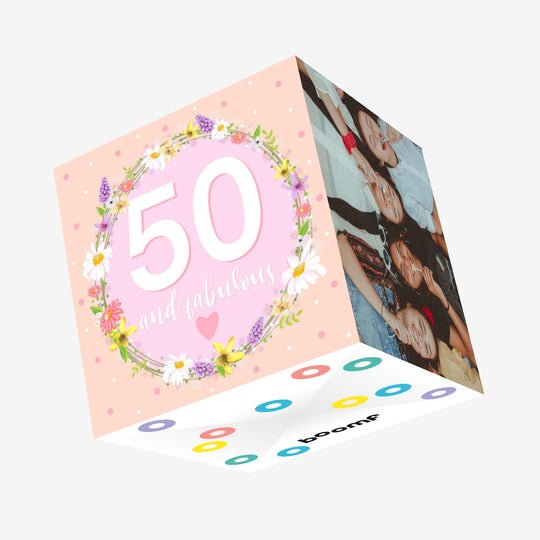 50 And Fabulous Confetti-exploding Greetings Card