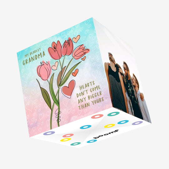 Happy Valentine's Day Grandma Hearts Don't Come Any Bigger Than Yours Confetti-exploding Greetings Card