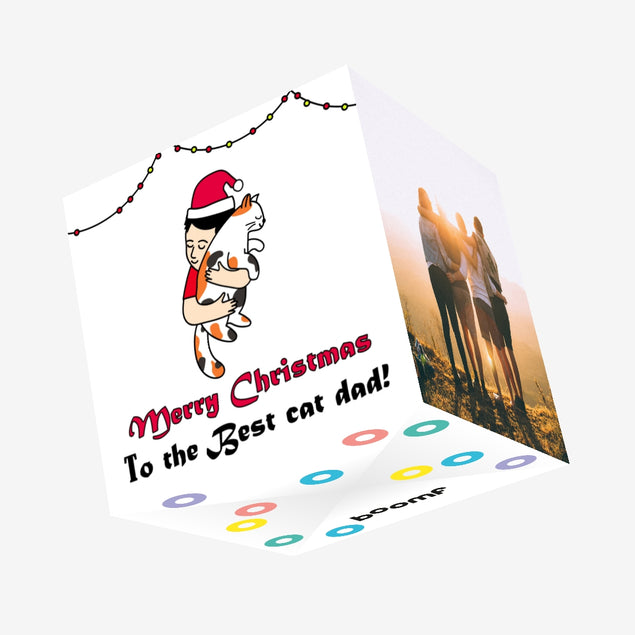 Merry Christmas Cat Dad Confetti-exploding Greetings Card