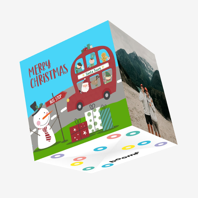 Santa Tours Christmas Confetti-exploding Greetings Card