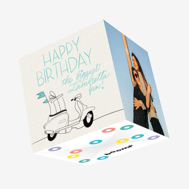 The Biggest Lambretta Fan Happy Birthday Confetti-exploding Greetings Card